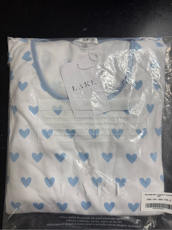 LAKE Other - LAKE Women's Pima short long set in French Blue Heart Print